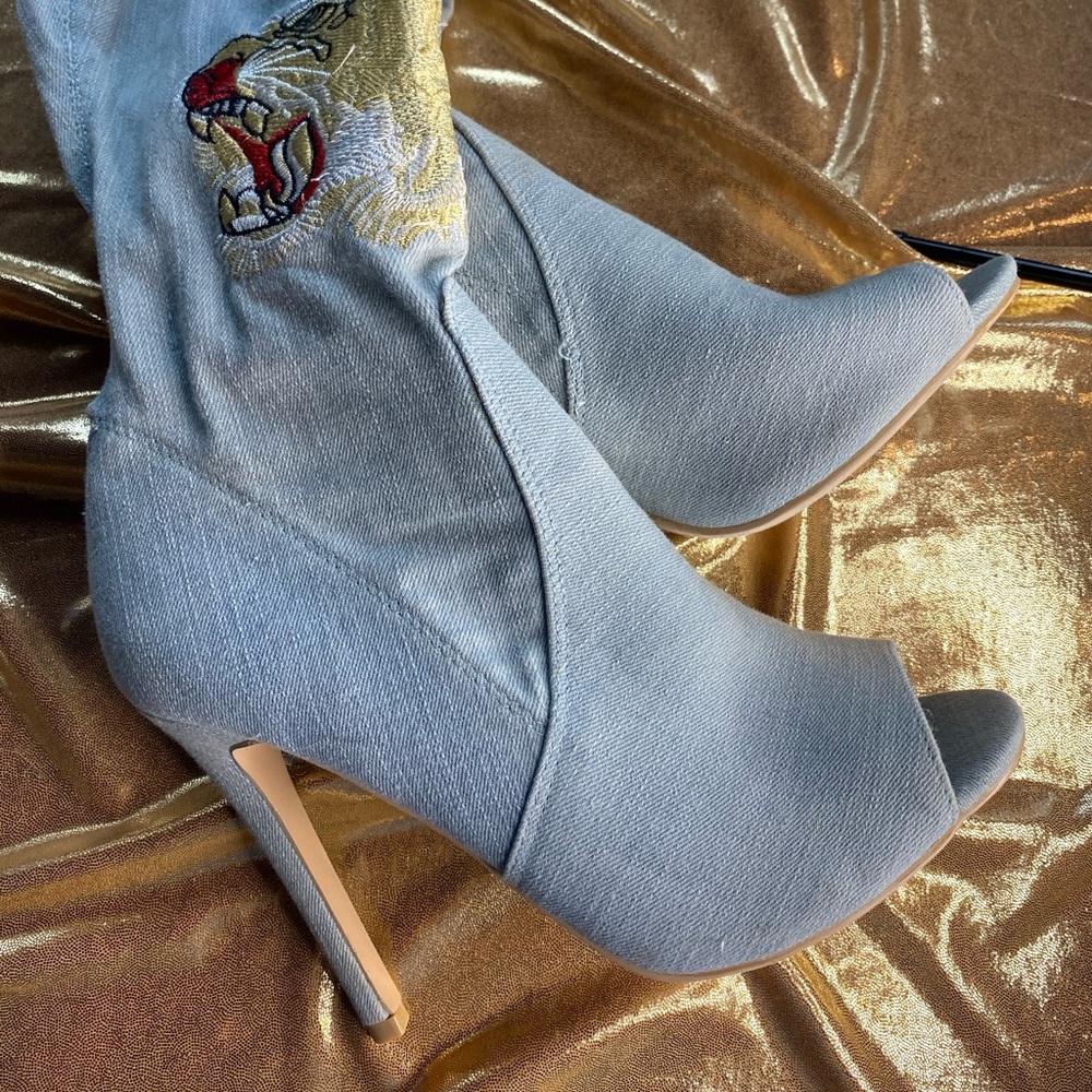 Thigh High Open Toe Booties